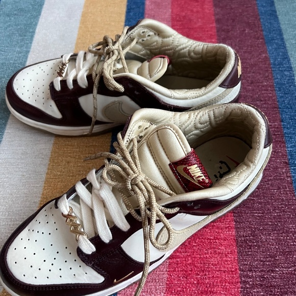 Nike Dunk Low LX "Sail/Team Gold/Burgundy Crush" Women's Shoe size 9 - Picture 6 of 11